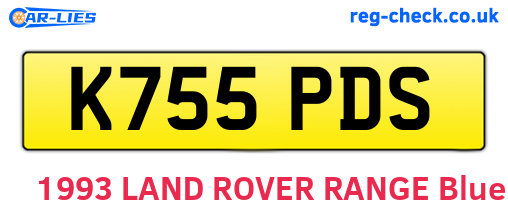 K755PDS are the vehicle registration plates.