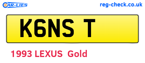 K6NST are the vehicle registration plates.