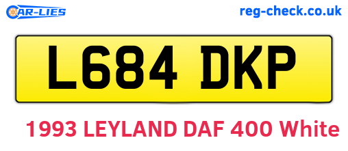 L684DKP are the vehicle registration plates.