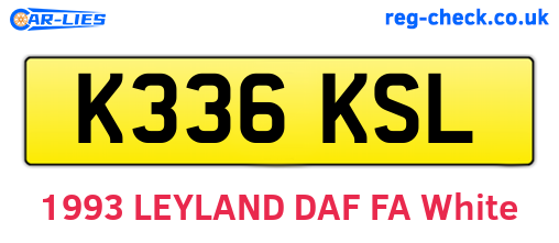 K336KSL are the vehicle registration plates.