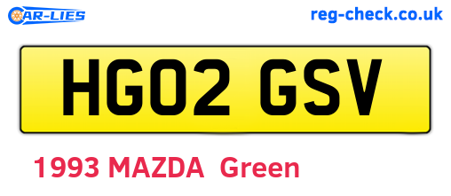 HG02GSV are the vehicle registration plates.