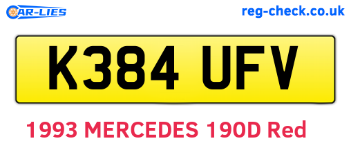 K384UFV are the vehicle registration plates.