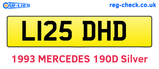 L125DHD are the vehicle registration plates.