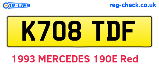 K708TDF are the vehicle registration plates.