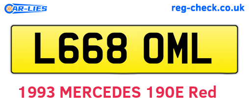 L668OML are the vehicle registration plates.