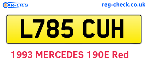 L785CUH are the vehicle registration plates.
