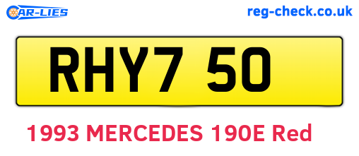 RHY750 are the vehicle registration plates.
