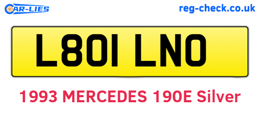 L801LNO are the vehicle registration plates.