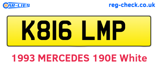 K816LMP are the vehicle registration plates.