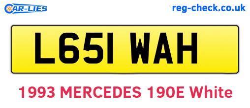 L651WAH are the vehicle registration plates.