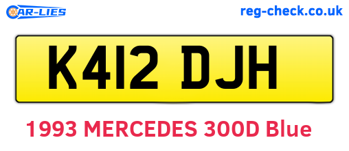 K412DJH are the vehicle registration plates.