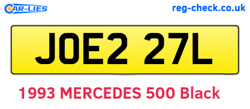 JOE227L are the vehicle registration plates.