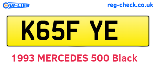 K65FYE are the vehicle registration plates.