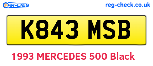 K843MSB are the vehicle registration plates.