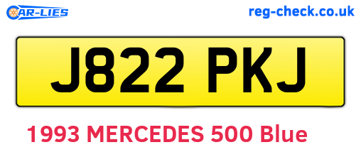 J822PKJ are the vehicle registration plates.