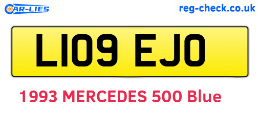L109EJO are the vehicle registration plates.