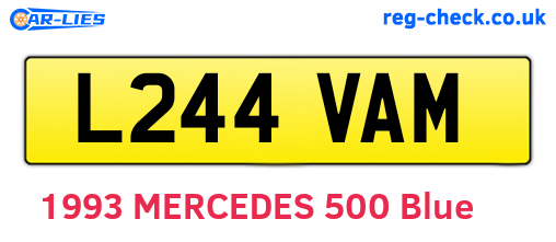 L244VAM are the vehicle registration plates.