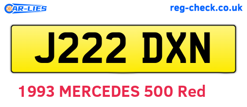 J222DXN are the vehicle registration plates.