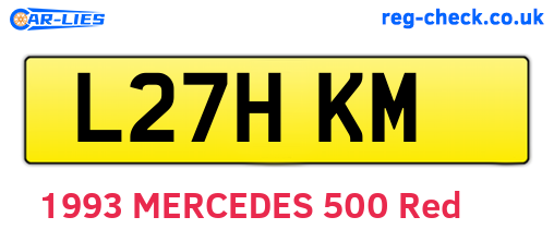 L27HKM are the vehicle registration plates.