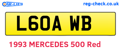 L60AWB are the vehicle registration plates.