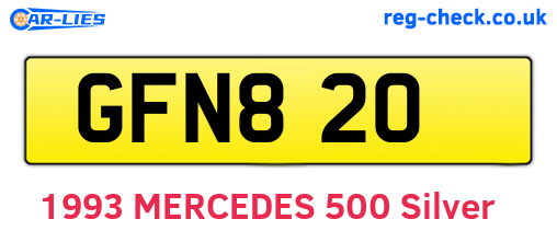 GFN820 are the vehicle registration plates.