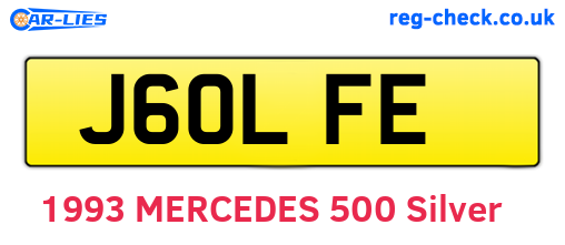 J60LFE are the vehicle registration plates.