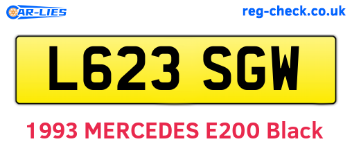 L623SGW are the vehicle registration plates.