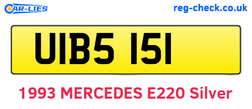 UIB5151 are the vehicle registration plates.