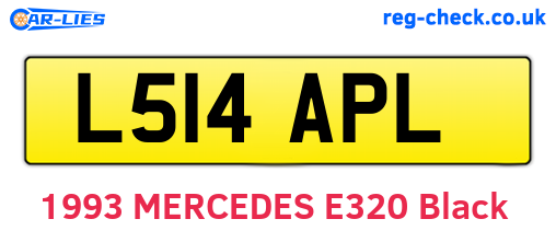 L514APL are the vehicle registration plates.