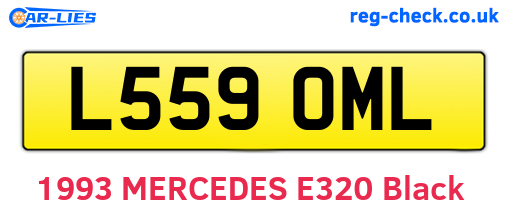 L559OML are the vehicle registration plates.