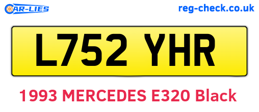 L752YHR are the vehicle registration plates.