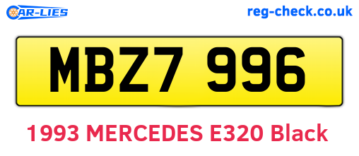 MBZ7996 are the vehicle registration plates.