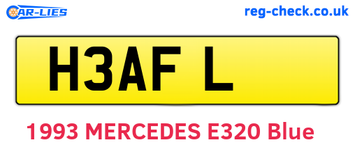 H3AFL are the vehicle registration plates.