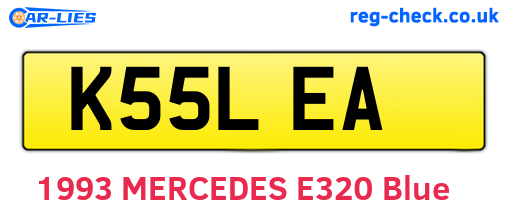 K55LEA are the vehicle registration plates.