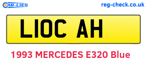 L10CAH are the vehicle registration plates.