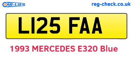L125FAA are the vehicle registration plates.