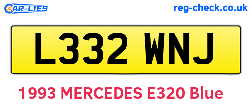 L332WNJ are the vehicle registration plates.