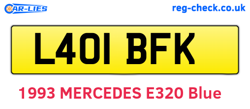 L401BFK are the vehicle registration plates.