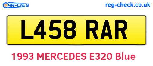 L458RAR are the vehicle registration plates.