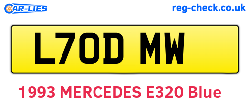 L70DMW are the vehicle registration plates.