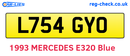 L754GYO are the vehicle registration plates.
