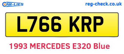 L766KRP are the vehicle registration plates.