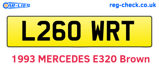 L260WRT are the vehicle registration plates.