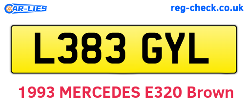L383GYL are the vehicle registration plates.