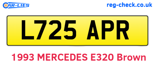 L725APR are the vehicle registration plates.