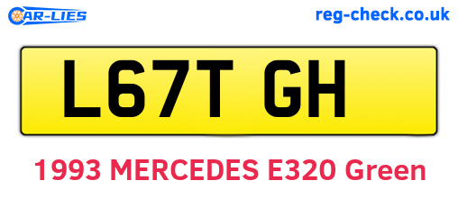 L67TGH are the vehicle registration plates.