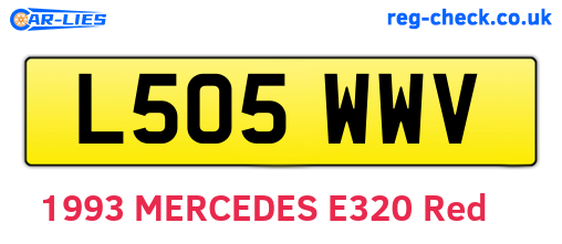 L505WWV are the vehicle registration plates.