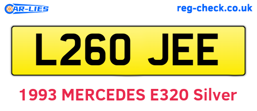 L260JEE are the vehicle registration plates.