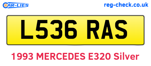 L536RAS are the vehicle registration plates.