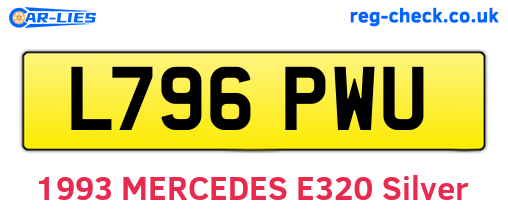 L796PWU are the vehicle registration plates.